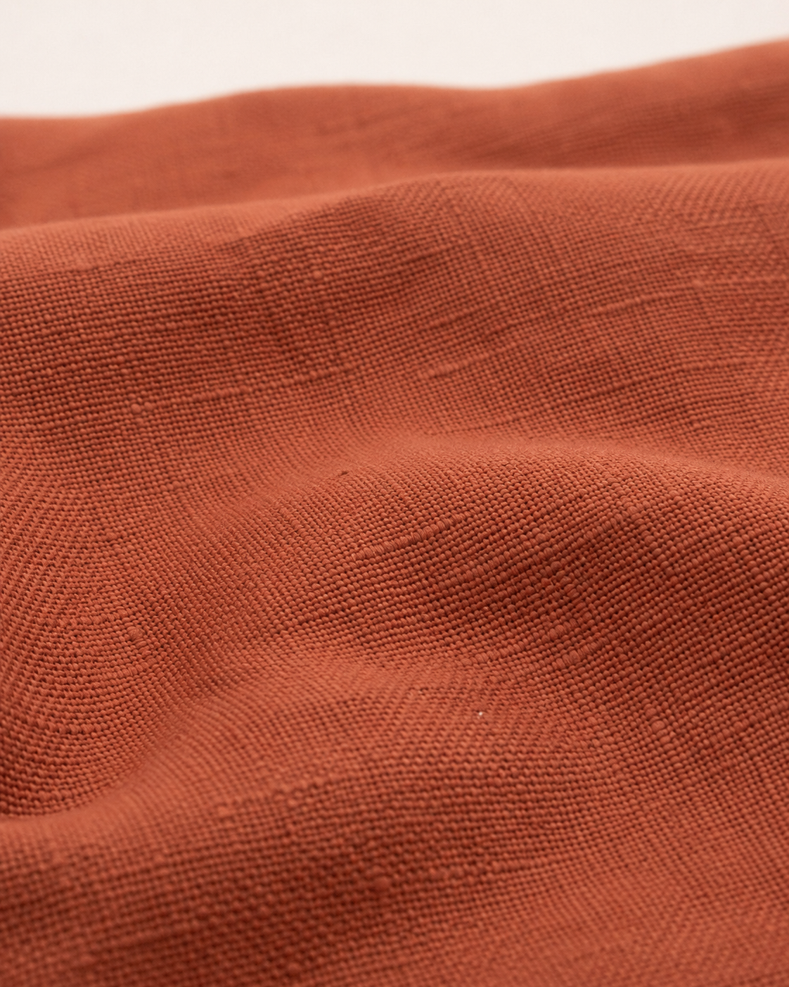 Terracotta Collar Floral Embroidered Cotton Shirt