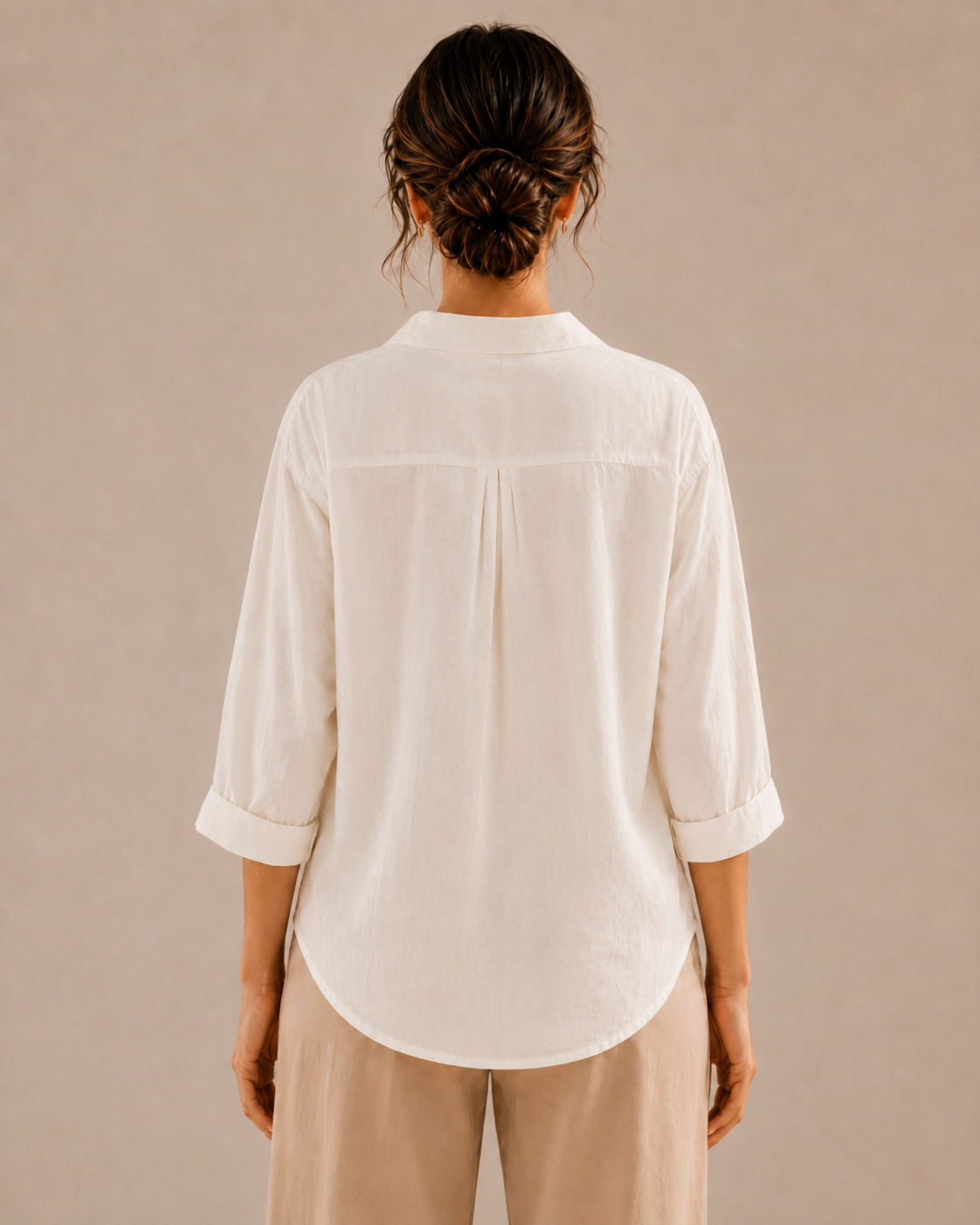 Warm Ivory Artisan Embroidered Cotton Shirt