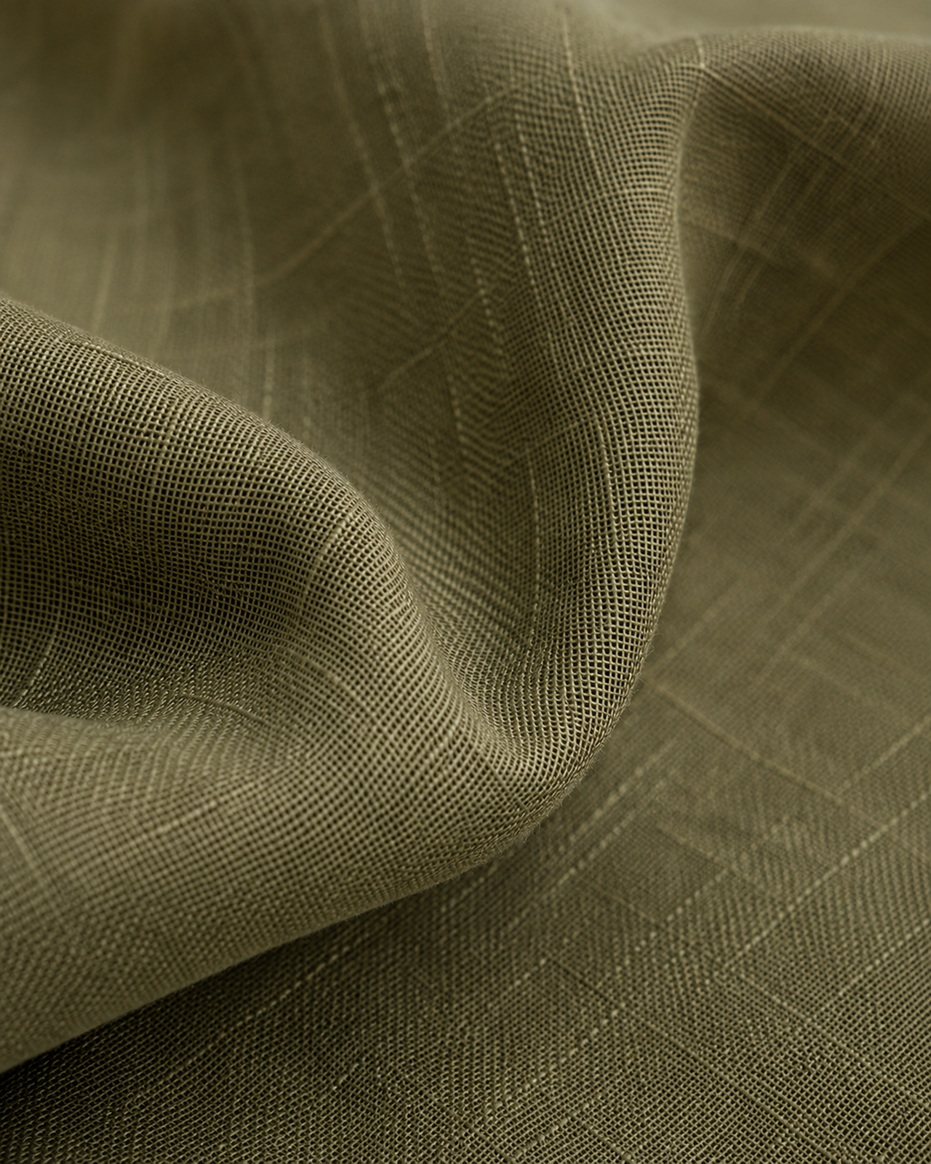 Olive Back Embroidered Linen Shirt